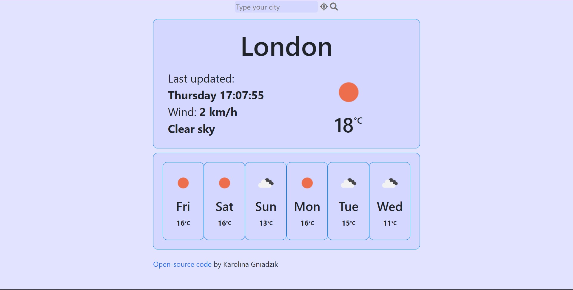 Weather app - preview